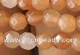 CTG2520 15.5 inches 4mm faceted round red aventurine beads