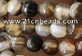 CTG2538 15.5 inches 4mm faceted round agate beads wholesale