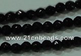 CTG29 15.5 inches 2mm faceted round black agate beads wholesale