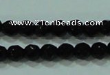 CTG30 15.5 inches 3mm faceted round black agate beads wholesale