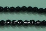 CTG31 15.5 inches 4mm faceted round black agate beads wholesale