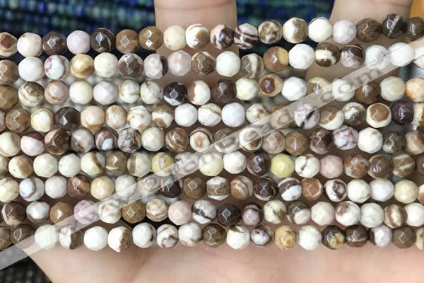 CTG3550 15.5 inches 4mm faceted round zebra jasper beads