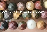 CTG3552 15.5 inches 4mm faceted round picasso jasper beads