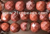 CTG3554 15.5 inches 4mm faceted round red jasper beads