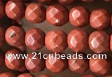 CTG3555 15.5 inches 4mm faceted round red jasper beads