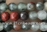 CTG3560 15.5 inches 4mm faceted round blood jasper beads