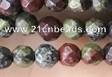 CTG3562 15.5 inches 4mm faceted round dragon blood jasper beads