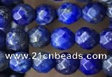 CTG3575 15.5 inches 4mm faceted round lapis lazuli beads