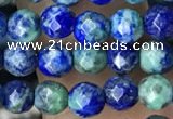 CTG3576 15.5 inches 4mm faceted round chrysocolla beads