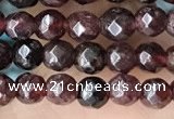 CTG3593 15.5 inches 4mm faceted round garnet beads wholesale