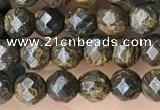 CTG3594 15.5 inches 4mm faceted round bronzite beads wholesale