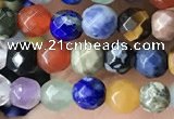 CTG3596 15.5 inches 4mm faceted round mixed gemstone beads