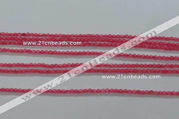 CTG402 15.5 inches 2mm faceted round tiny dyed candy jade beads