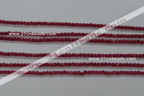 CTG403 15.5 inches 2mm faceted round tiny dyed candy jade beads