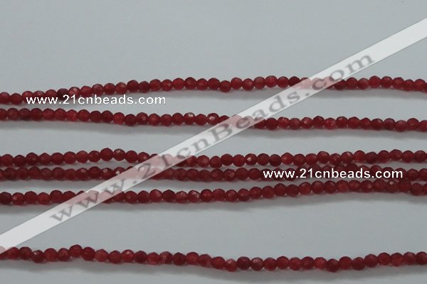 CTG404 15.5 inches 2mm faceted round tiny dyed candy jade beads