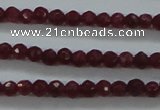 CTG405 15.5 inches 2mm faceted round tiny dyed candy jade beads