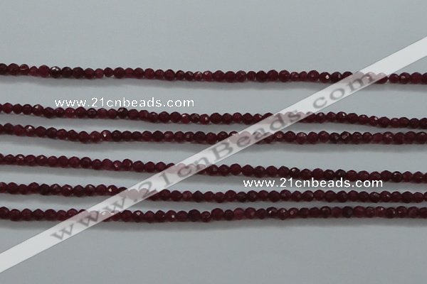 CTG405 15.5 inches 2mm faceted round tiny dyed candy jade beads