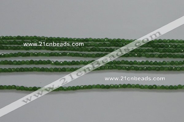 CTG416 15.5 inches 2mm faceted round tiny dyed candy jade beads