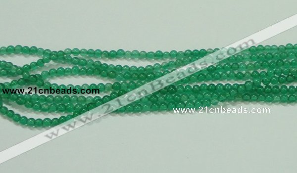 CTG42 15.5 inches 2mm round grade A tiny green agate beads wholesale