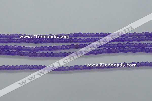 CTG421 15.5 inches 3mm faceted round tiny dyed candy jade beads