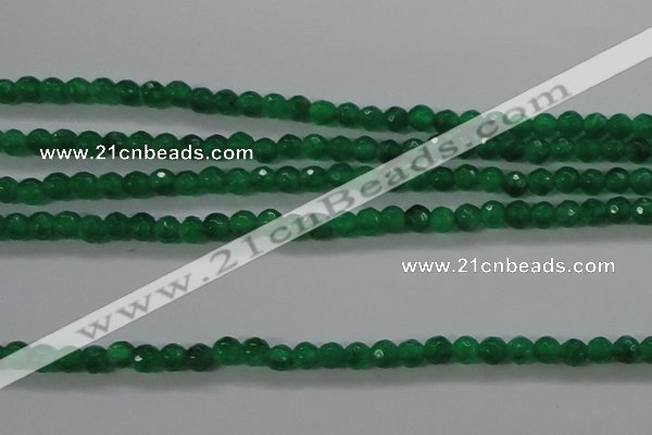 CTG422 15.5 inches 3mm faceted round tiny dyed candy jade beads