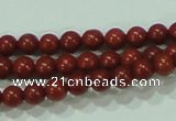 CTG48 15.5 inches 2mm round tiny red brick beads wholesale