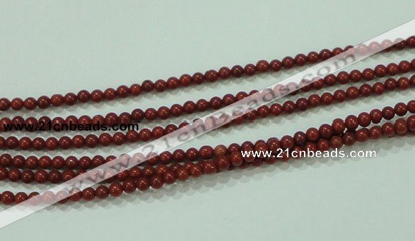 CTG48 15.5 inches 2mm round tiny red brick beads wholesale