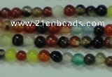 CTG50 15.5 inches 2mm round tiny multi-color agate beads wholesale