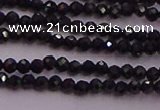 CTG501 15.5 inches 2mm faceted round tiny black spinel beads