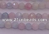 CTG505 15.5 inches 4mm faceted round tiny morganite beads