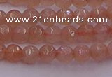 CTG507 15.5 inches 4mm faceted round tiny peach moonstone beads