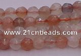 CTG508 15.5 inches 4mm faceted round tiny rainbow moonstone beads