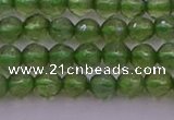 CTG512 15.5 inches 4mm faceted round tiny green apatite beads