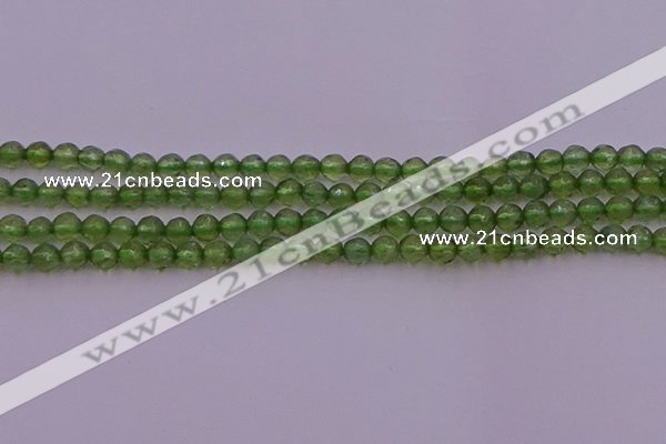 CTG512 15.5 inches 4mm faceted round tiny green apatite beads