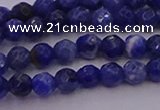 CTG513 15.5 inches 4mm faceted round tiny sodalite beads