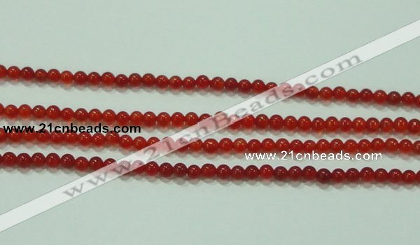 CTG52 15.5 inches 2mm round grade AA tiny red agate beads wholesale