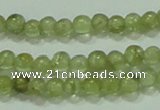 CTG55 15.5 inches 2mm round tiny olivine gemstone beads wholesale