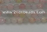 CTG551 15.5 inches 4mm faceted round tiny morganite beads