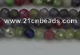 CTG552 15.5 inches 4mm faceted round tiny mixed gemstone beads