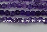 CTG553 15.5 inches 4mm faceted round tiny amethyst beads