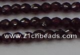 CTG555 15.5 inches 4mm faceted round tiny purple garnet beads