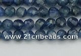 CTG557 15.5 inches 4mm faceted round tiny blue kyanite beads