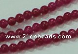 CTG57 15.5 inches 2mm round tiny dyed white jade beads wholesale