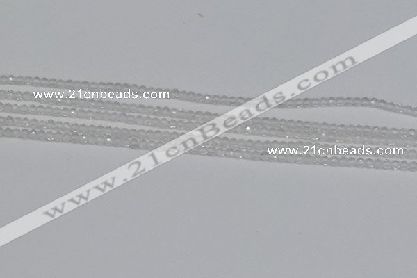 CTG600 15.5 inches 2mm faceted round white crystal beads