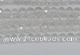 CTG601 15.5 inches 3mm faceted round white crystal beads