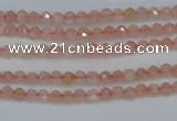 CTG606 15.5 inches 2mm faceted round peach moonstone beads