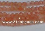 CTG610 15.5 inches 3mm faceted round golden sunstone beads