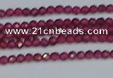 CTG617 15.5 inches 2mm faceted round mozambique red garnet beads