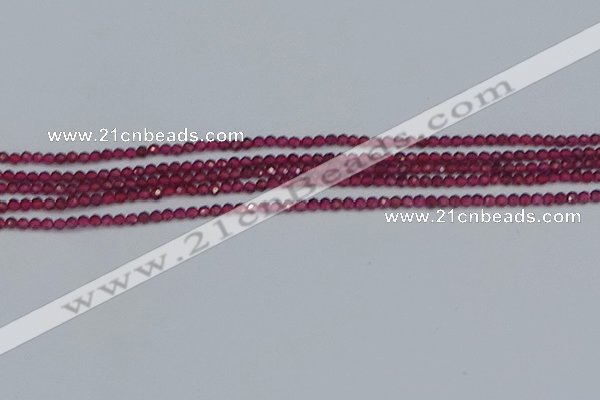 CTG617 15.5 inches 2mm faceted round mozambique red garnet beads