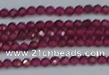 CTG618 15.5 inches 3mm faceted round mozambique red garnet beads